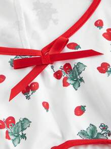 Sweetra 大码女式樱花印花甜心领短袖连衣裙，春秋季长款女装，适合夏季 - 彩色 - 查看 4