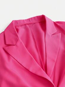 2pcs Set - Teenager Girls Elegant Solid Color Ruffle Long Sleeve Short Jacket Coat & Mini Skirt Outfit - Black and White - View 10