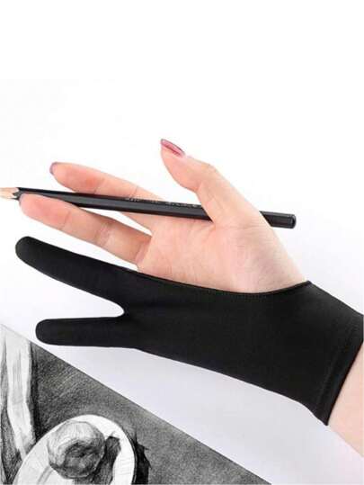 1 Stück Zwei-Finger Mal- und Zeichen-Handschuhe, anti-verschmutzend, anti-feuchtigkeitsempfindlich, fingerlos, geeignet für Wohnzimmer, Schlafzimmer und Esszimmer, Schulanfang