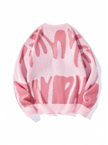 Chillumni 男士前扣长袖简约开衫，休闲日常穿着，适合秋冬 - 粉色 - 查看 2