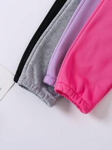 SHEIN 4 件套年轻女孩简约百搭休闲街头风格裤子套装，秋冬