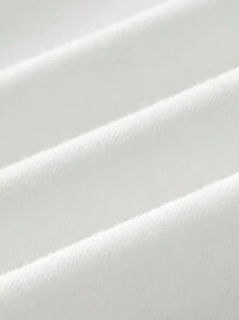 SHEIN EZwear Áo thun tay ngắn cổ tròn rộng rãi họa tiết trái tim nhiều màu sắc dễ thương dành cho mẹ và con gái ngày lễ tình nhân, phù hợp cho mùa hè - trắng - Xem 5