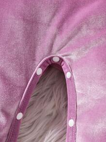 2pcs Baby Girls Jumpsuit + Embroidered Plus Fleece Thick Vest Set, Cute & Warm Outfits For Autumn/Winter - Purple - View 6