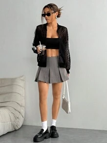 SHEIN Unity Women's Sports Mesh Ballet Jacket - Black - View 4