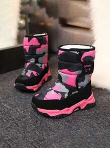 冬季高帮保暖内衬保暖防风舒适儿童靴子，适合圣诞节