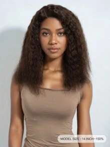 Brown Curly Bob Wig Human Hair Glueless Transparent Lace Front Bob Wig Deep Wave Pre Cut Wear & Go Bob Wig Pre Plucked Short 14 Inch