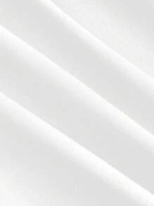 Sweetra 大码纯色宽肩带褶饰简约休闲连衣裙