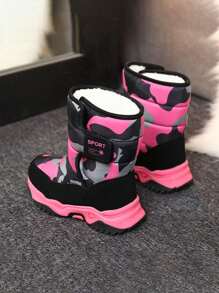 冬季高帮保暖内衬保暖防风舒适儿童靴子，适合圣诞节