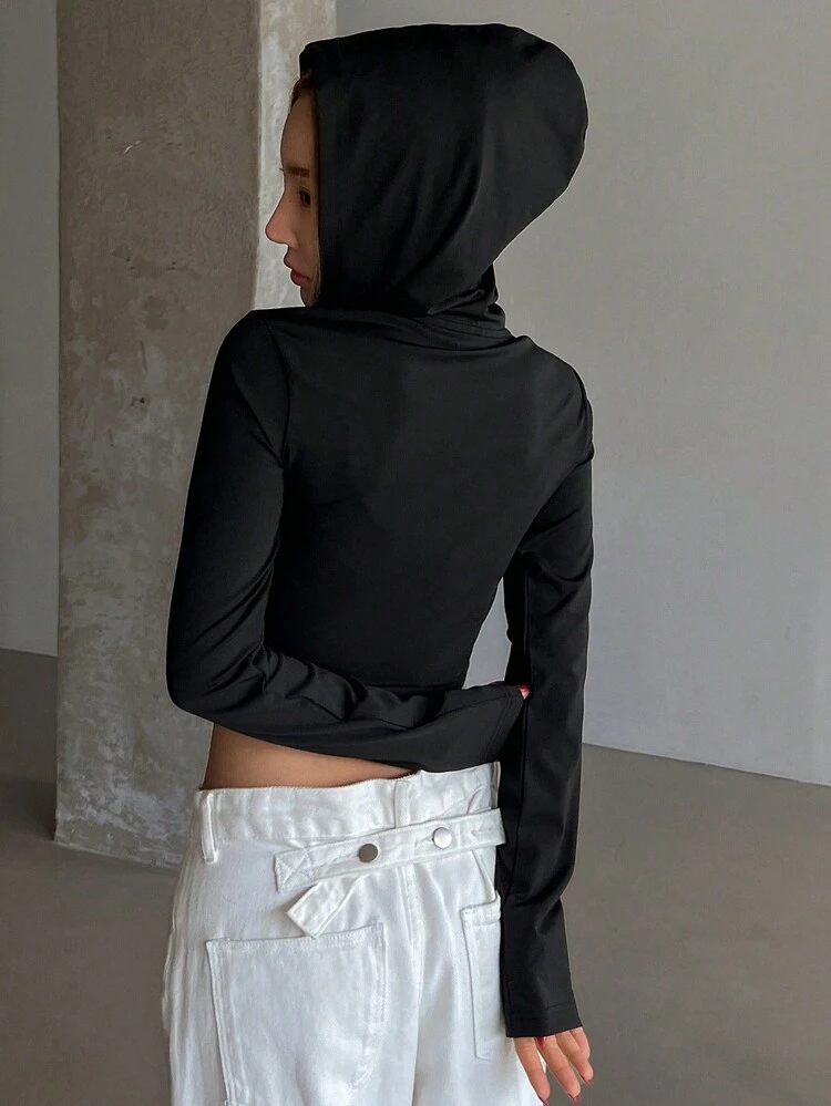 Women's Lace Patchwork Letter Graphic Hoodie Sweatshirt