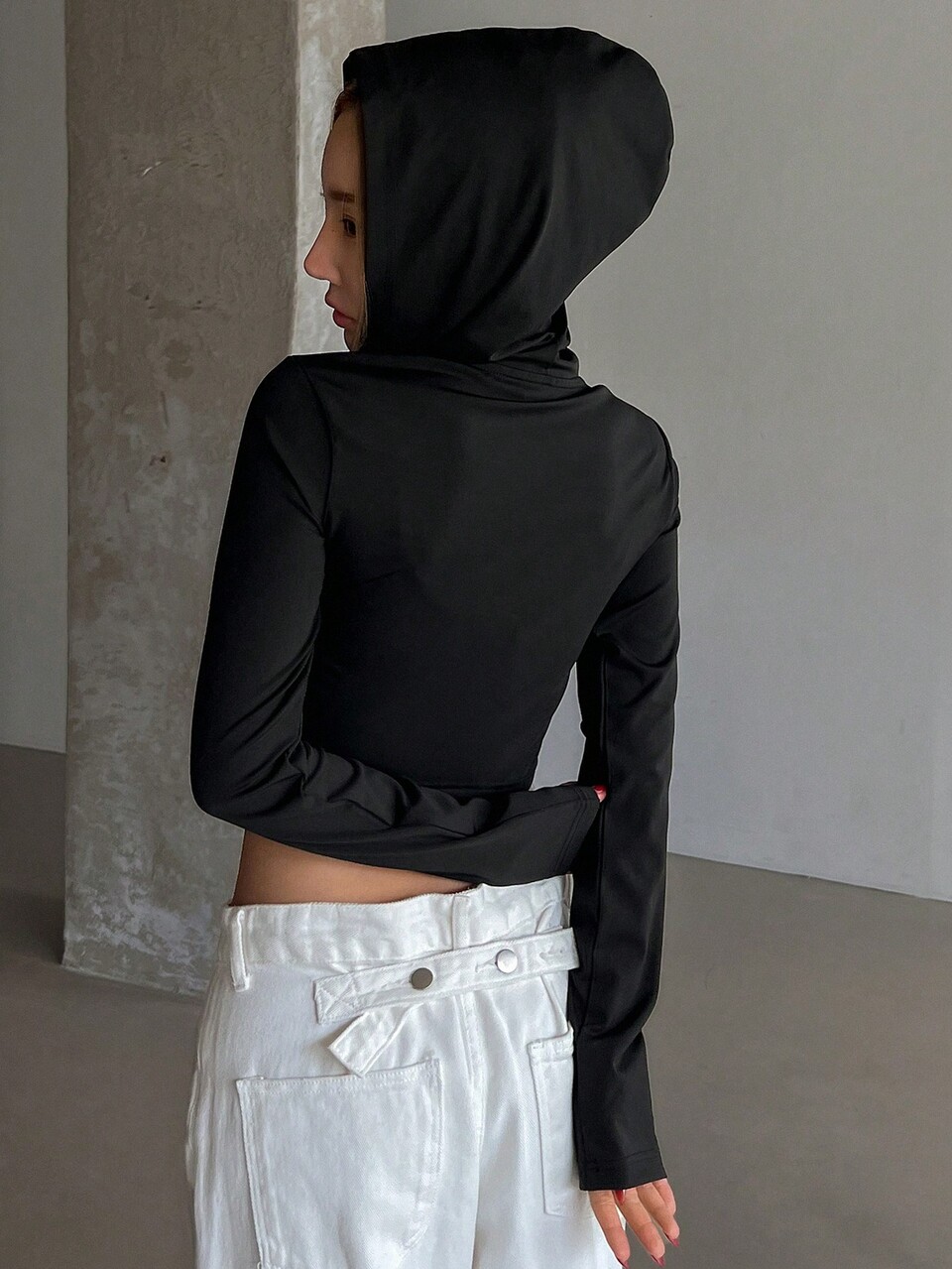 Women's Lace Patchwork Letter Graphic Hoodie Sweatshirt