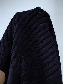 SHEIN LUNE Áo len chui đầu cổ tròn đơn giản đa năng thời trang xuân/thu cho nữ - Xanh đậm - Xem 7