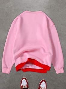 Manfinity EMRG Herren lässiger Sweatshirt mit Buchstaben Aufdruck, Rundhalsausschnitt, Große Größen - Verschiedenfarbig - Übersicht 2