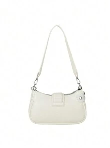 ROMWE Kawaii New Sexy Women Crossbody Bag With Chain Decor, Punk Motorcycle Ladies Crossbody Bag, Dark Cute Girl Handbag