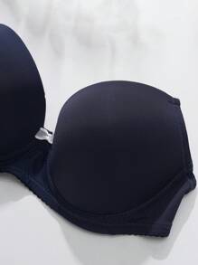 1 pieza Brasier con varilla de soporte y tirantes invisibles de estilo básico y unicolor para mujer - Azul - Ver 7