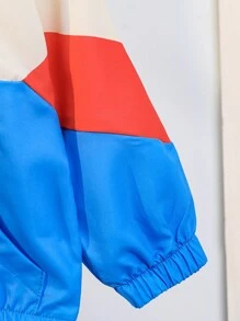 SHEIN Bộ áo khoác và quần họa tiết mới lạ màu sắc tương phản bé trai, trang phục thể thao mát mẻ thường ngày ngoài trời cho mùa xuân và mùa thu - Nhiều màu - Xem 9