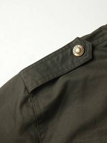 Manfinity Homme Men's Casual Warm Insulated Windbreaker Jacket, Winter - Army Green - View 6