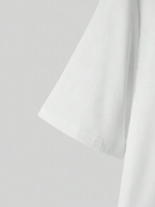 Manfinity Hypemode Áo thun cổ tròn in hình trái tim theo chủ đề Halloween thời trang giản dị hợp thời trang dành cho nam, màu trắng - trắng - Xem 7