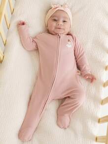 Cozy Pixies Newborn Baby Girl Ballet Pattern Knitted Soft Round Neck Long Sleeve Footed Romper 2pcs Set Graphic