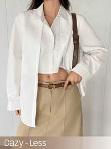 Dazy-Less Women's Spring & Summer Casual Commuting 2 In 1 Long Sleeve Shirt Business Casual Woman Work Clothes