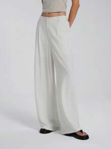 LYSMO Pantalones anchos de lino para mujer - Albaricoque - Ver 3