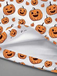SHEIN ICON Áo quây nữ kiểu dáng thường ngày in hình bí ngô, thích hợp cho lễ Halloween. - trái cam - Xem 3