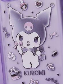 HELLO KITTY AND FRIENDS | SHEIN Purple Transparent Kuromi Print Phone Case,Compatible With IPhone - Mauve Purple - View 8