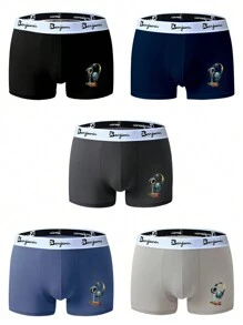 5pcs/Pack Men's Breathable Boxer Briefs Underwear, Various Sizes - Multicolor - View 7