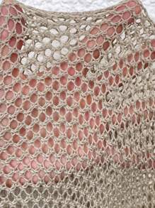 Calvaya 大码女式时尚星形针织毛衣，圆领，秋冬款 - 綠色 - 查看 4