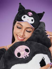 HELLO KITTY AND FRIENDS | SHEIN Kuromi Embroidered Sleep Mask,Vacation - Black - View 2