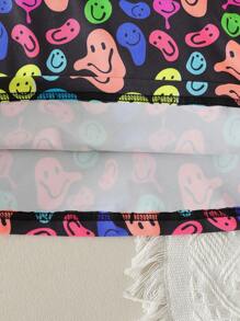 2 件套 Tween Girl 印花拉链夹克风衣和 A 字裙套装 - 彩色 - 查看 3