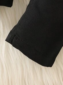 SHEIN Vintaside Kids 2pcs Baby Boy Plaid Long Sleeve Single-Breasted Jacket And Solid Color Pants Casual Outfit, For Christmas - Red - View 4