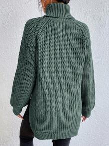 SHEIN Frenchy Jersey de cuello alto liso y minimalista, de manga larga, para uso diario casual, tops de manga larga
