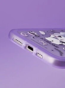 HELLO KITTY AND FRIENDS | SHEIN Purple Transparent Kuromi Print Phone Case,Compatible With IPhone - Mauve Purple - View 9