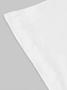 INAWLY T-shirt casual à col rond, manches courtes, avec imprimé lettres - Blanc - Voir 3