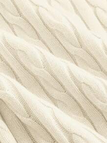 SHEIN MOD Soft Cable Knit Sweater For Women, Summer And Autumn - Beige - View 4