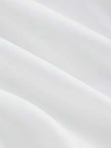 SHEIN MOD 大码女式白色宫廷风主教袖荷叶边领金属纽扣衬衫