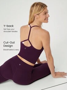 GLOWMODE FeatherFit™ T-Neck Racerback Tank Light Suport Low Impact Yoga Studio