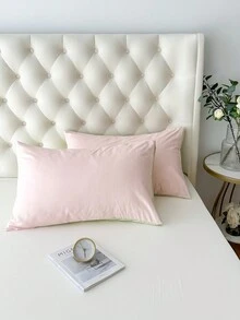 1 vỏ gối phong bì pha polyester, không bao gồm ruột gối - Hồng - Xem 2