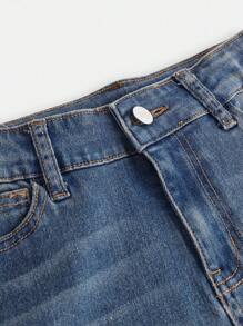 Tween Girl Y2K Vintage Washed Flared Leg Jeans, Casual And Versatile