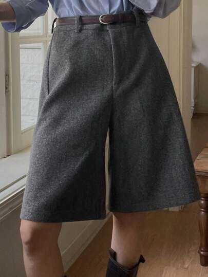 DAZY 女士宽松直筒休闲阔腿短裤