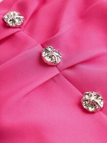 2pcs Set - Teenager Girls Elegant Solid Color Ruffle Long Sleeve Short Jacket Coat & Mini Skirt Outfit - Black and White - View 12