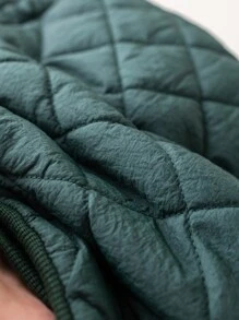 PrepCrw Young Boys' Autumn/Winter Varsity Style Green Argyle Zip-Up Padded Coat, Back To School Season - Green - View 8