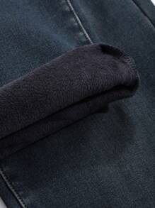 DAZY Quần Jeans Ống Thẳng Dày Mới Về Mùa Thu Cho Nữ - Màu xanh lam - Xem 4