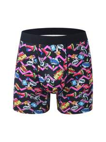 3 件装 男士字母印花休闲平角内裤 - 彩色 - 查看 4