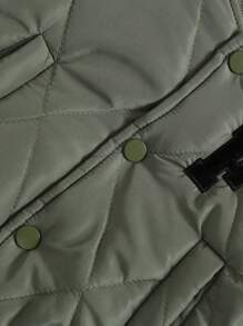2 件女童休闲字母印花棉服，绿色，秋冬 - 綠色 - 查看 8