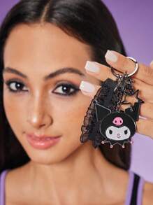 HELLO KITTY AND FRIENDS | SHEIN Cartoon Kuromi Pattern Keychain / Bag Charm - Multicolor - View 3