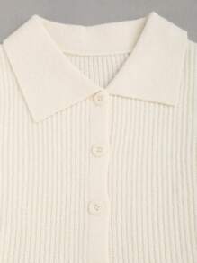 SHEIN Unity Elegant Ladies Sweater Two Pieces Set - Apricot - View 6