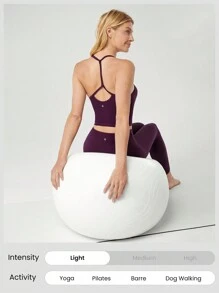 GLOWMODE FeatherFit™ T-Neck Racerback Tank Light Suport Low Impact Yoga Studio