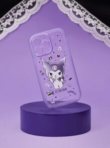 HELLO KITTY AND FRIENDS | SHEIN Purple Transparent Kuromi Print Phone Case,Compatible With IPhone - Mauve Purple - View 5