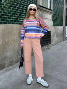 Forever 21 Women's Casual Solid Color Straight Leg Jeans - Pink - View 3